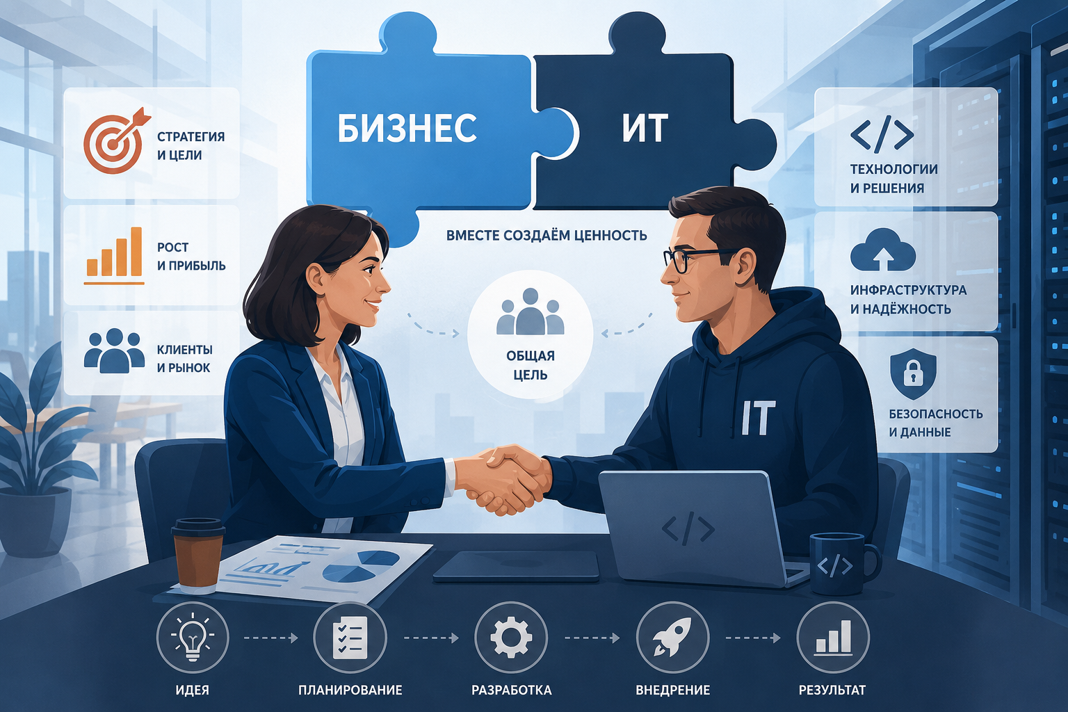 Схема взаимодействия IT и бизнеса в Байтим